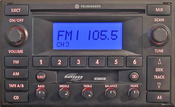 03 vw  volkswagen jetta oem monsoon single disc cd cassette radio