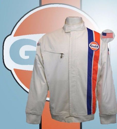 Historic gulf racing jacket replica as seen in the movie le mans,  size s