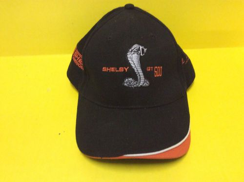 Shelby gt500 black &amp; orange signature hats, carroll shelby signature