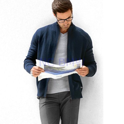 Bmw genuine life style knit jacket blue m medium 2285213