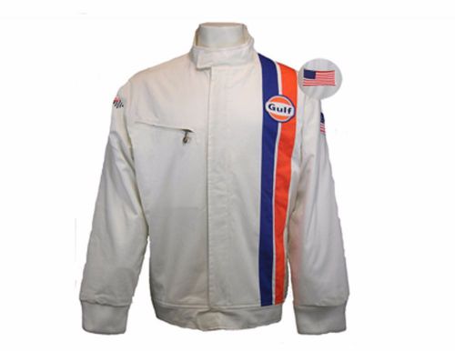 Gulf racing jacket worn in the steve mcqueen movie le mans,  size xl