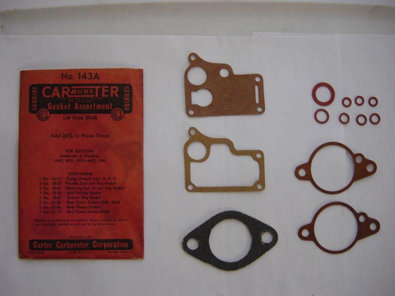 Carb gaskets 1939-40 studebaker champion with carter wo carb# 444s 453s 468s sa