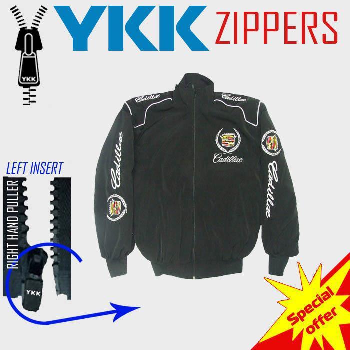 Cadillac racing jacket coat rally bomber black all youth/adult sizes ykk zip