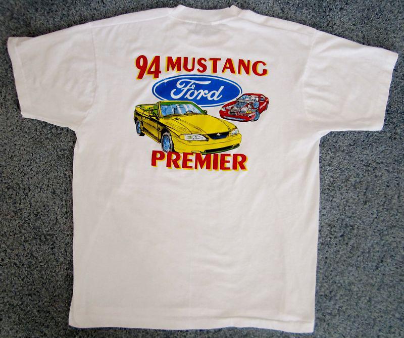 Ford mustang t-shirt  "mustang 30th anniversary premier"   white, sizes l & xl 