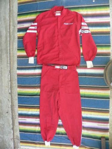 Vintage rjs racing equipment jacket &amp; pants sfi 3-2a1 banox fr-3 fire suit sz l