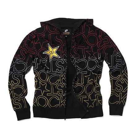 New one industries rockstar youth bright light zipup hoodie black medium