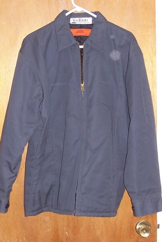 Vintage hot rod garage jacket cintas mens size large l gray work auto club patch