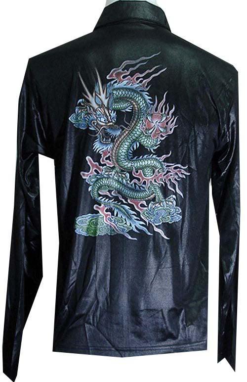 Rare chinese kung fu yakuza dragon blade tattoo biker shirt black jacket sz 3xl