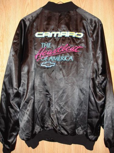 Vintage black chevy camaro team jacket large to extra large in very nice shape!!