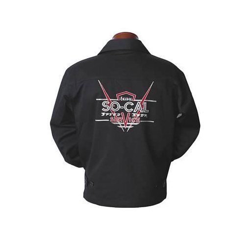 Jacket cotton nylon long sleeve zipper black so-cal speed shop logo men&#039;s 2x-lg