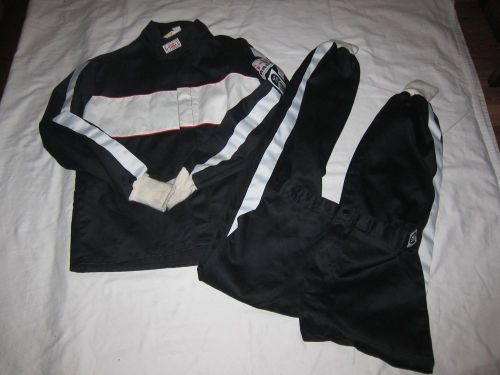 G-force racing gear sfi 3-2a/1 fire retardant jacket/pants adult medium black