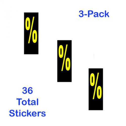 7 1/2&#034; yellow &amp; black pricing numbers for car dealers 3 dozen (36) %&#039;s