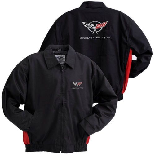 1997-2004 corvette jacket c5 emblem black &amp; red twill size xl xtra large