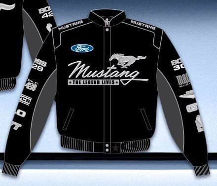 Mustang multi-logo jacket with mach 1, boss, gt/cs, cobra, svt, ford oval &amp; more