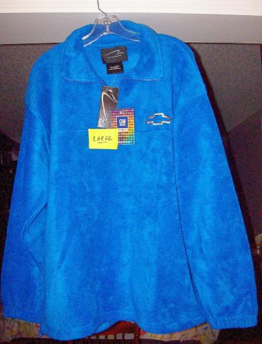 Blue polar fleece chevy emblem long sleeve jacket large new!!!