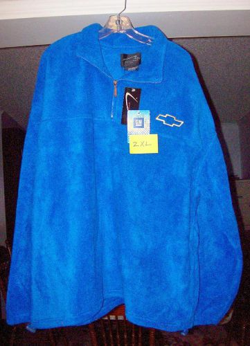 Blue polar fleece chevy emblem long sleeve jacket 2xl new!!!