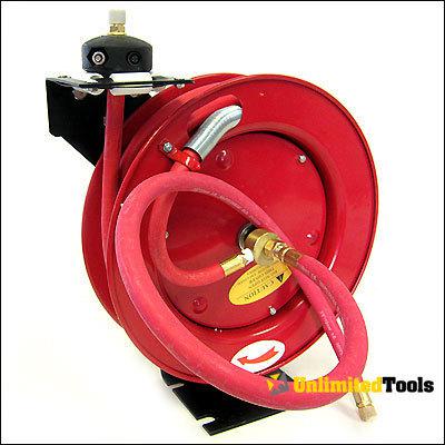 Hd 1/2" x 25 ft retractable air hose reel 300psi 1/2 id home business garage new