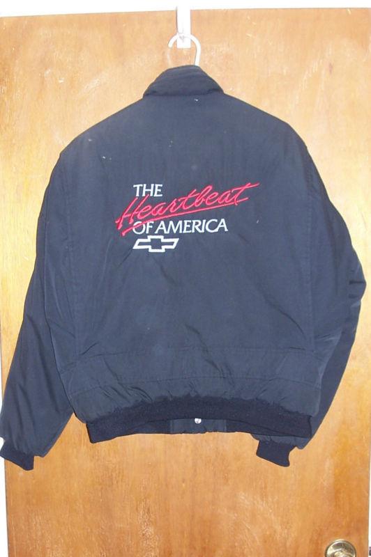 Men’s black size large chevy heartbeat of america jacket coat chevrolet racing l