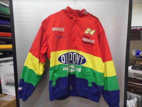 Jeff gordon #24 chase authentics dupont nascar twill racing jacket adult large