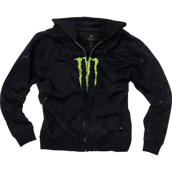 New monster one industries adult tektonic zipup hoodie black