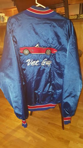 Corvette jacket . delong  blue / red snap front. men&#039;s size 2x. usa made !!!