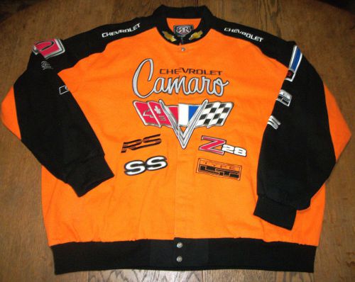 Chevy chevrolet camaro ss iroc z28 rs orange black racing jacket coat men&#039;s 6xl