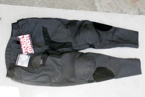 Nwt! tourmaster leather motorcycle pants- kevlar -double leather knee &amp; seat-new
