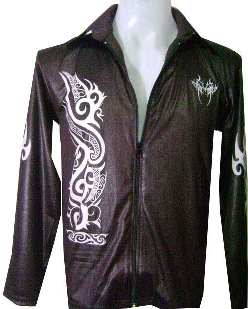 Rare vintage yakuza tribal punk rock tattoo biker brown shirt jacket mens sz m